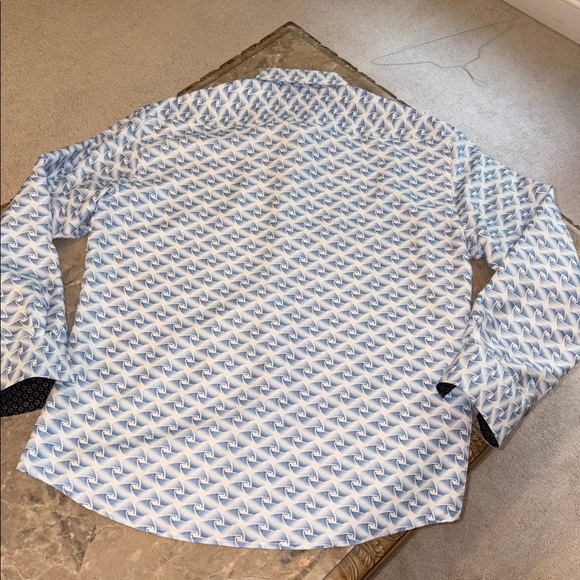 Bespoke blue pattern button down - Picture 7 of 7